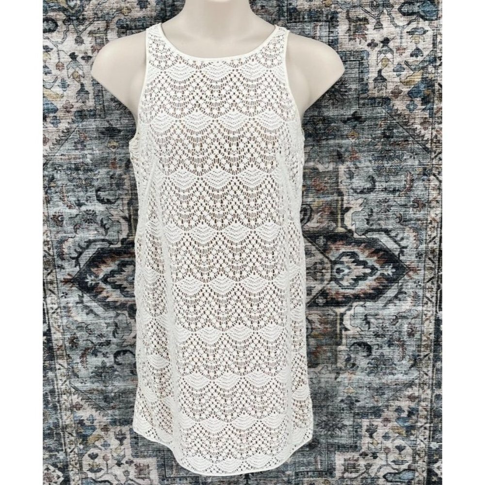 Ann Taylor LOFT Sleeveless Shift Dress Size 8 Crochet Tie Back